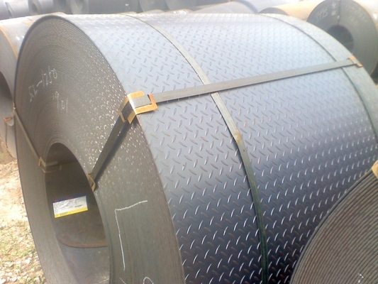 600mm-1500mmのつや出しのチェック模様の薄板金のコイルJIS SS400
